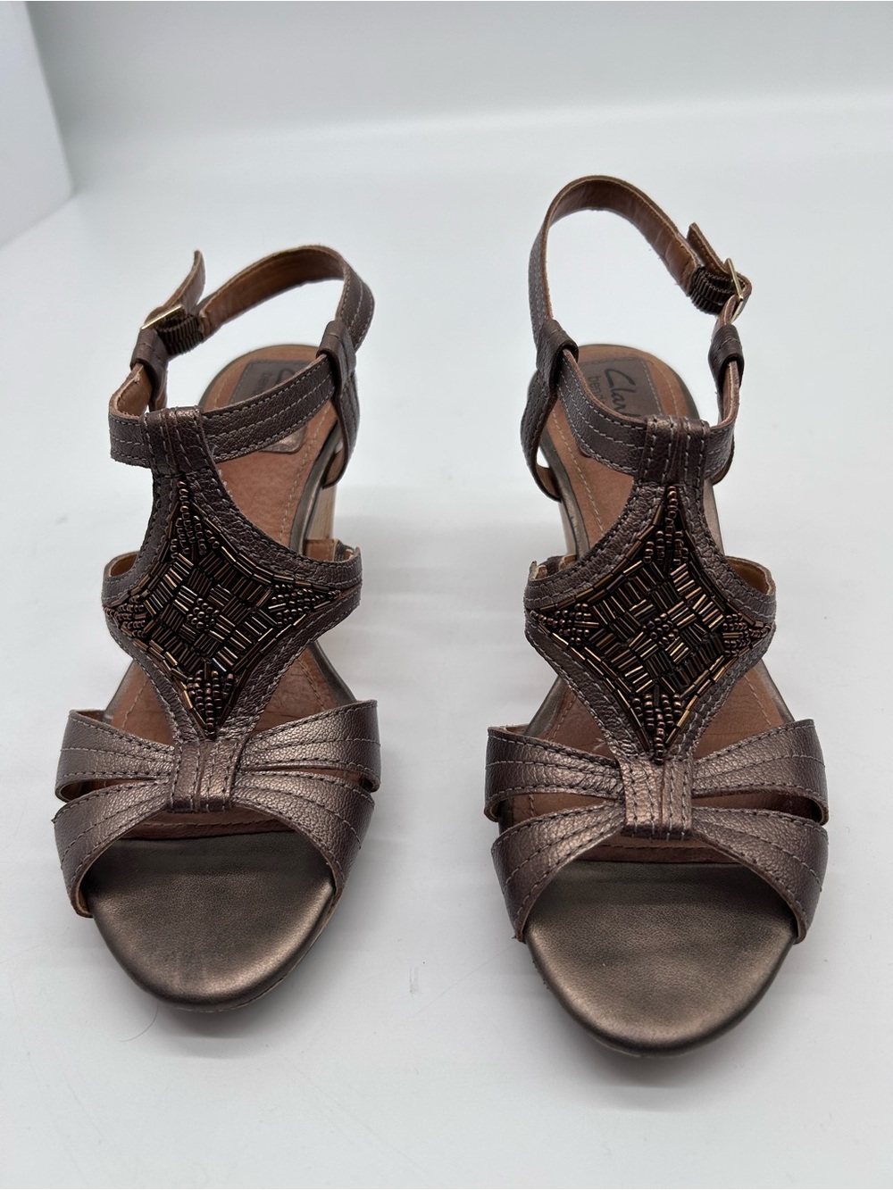 Clarks Bendables Fiddle Bridge Bronze Sandals size 6M
